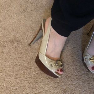 Guess nude colored dress platform heel